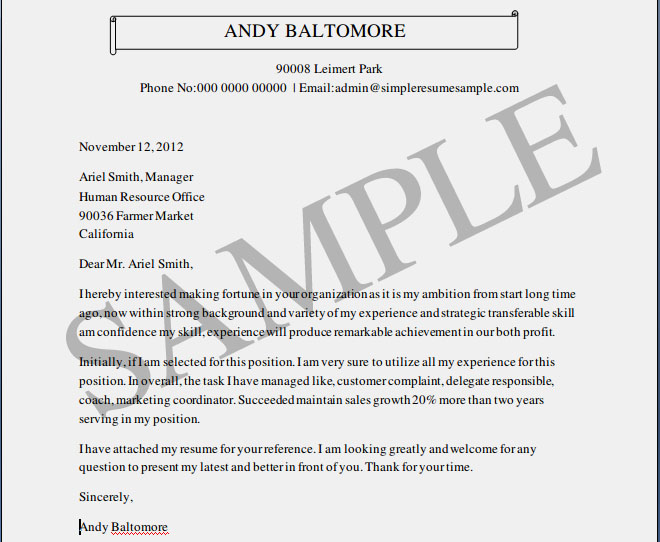 Cover letter for cv template ireland