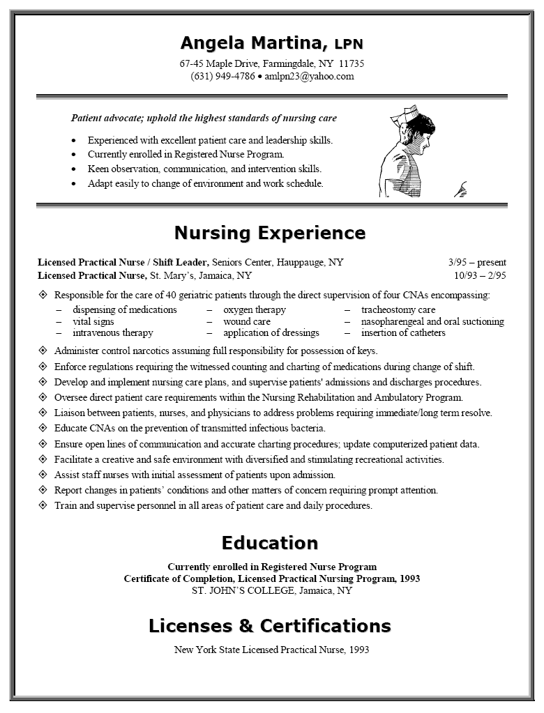 Msn resume samples